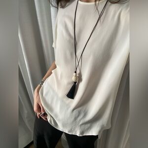 Tassel Pendant Necklace – jullieta eze Inspired Minimalist Long Necklace